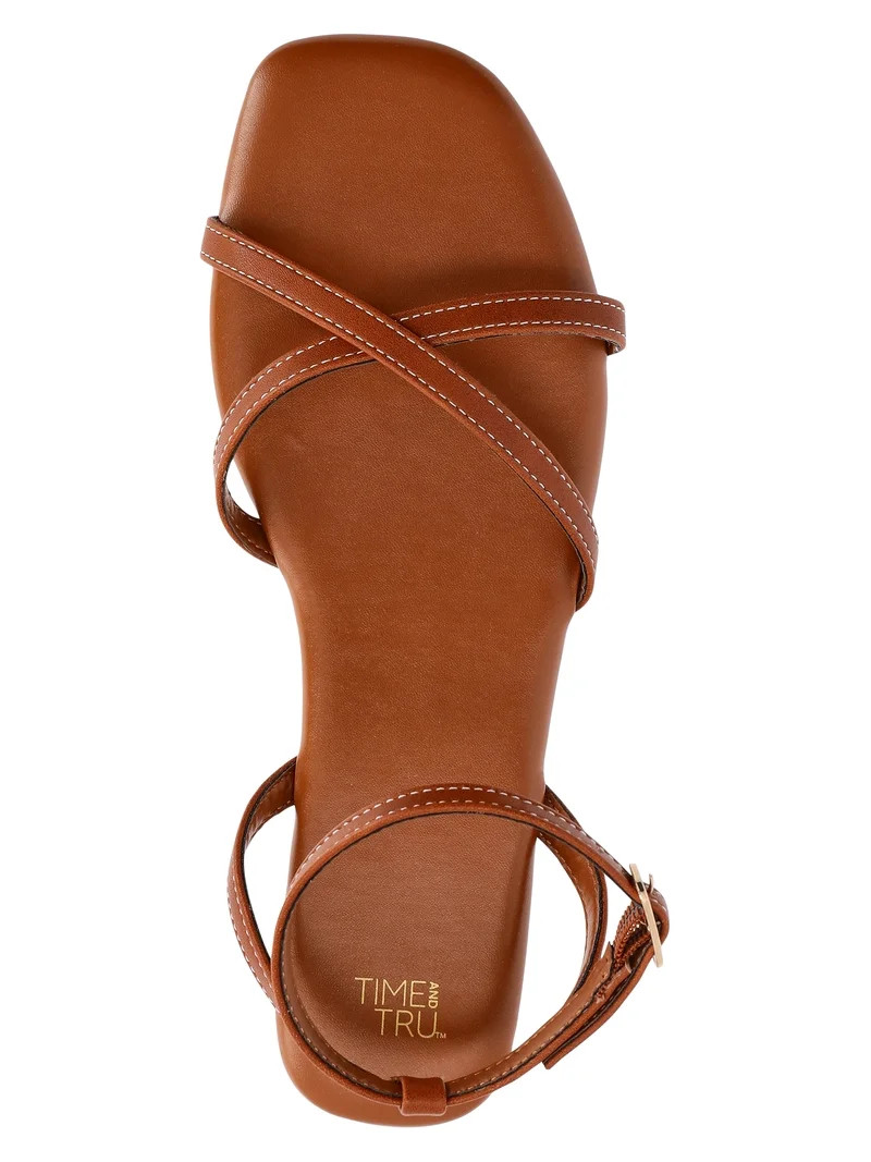 Time and Tru Women's Strappy Flat Sandals | Walmart (US)