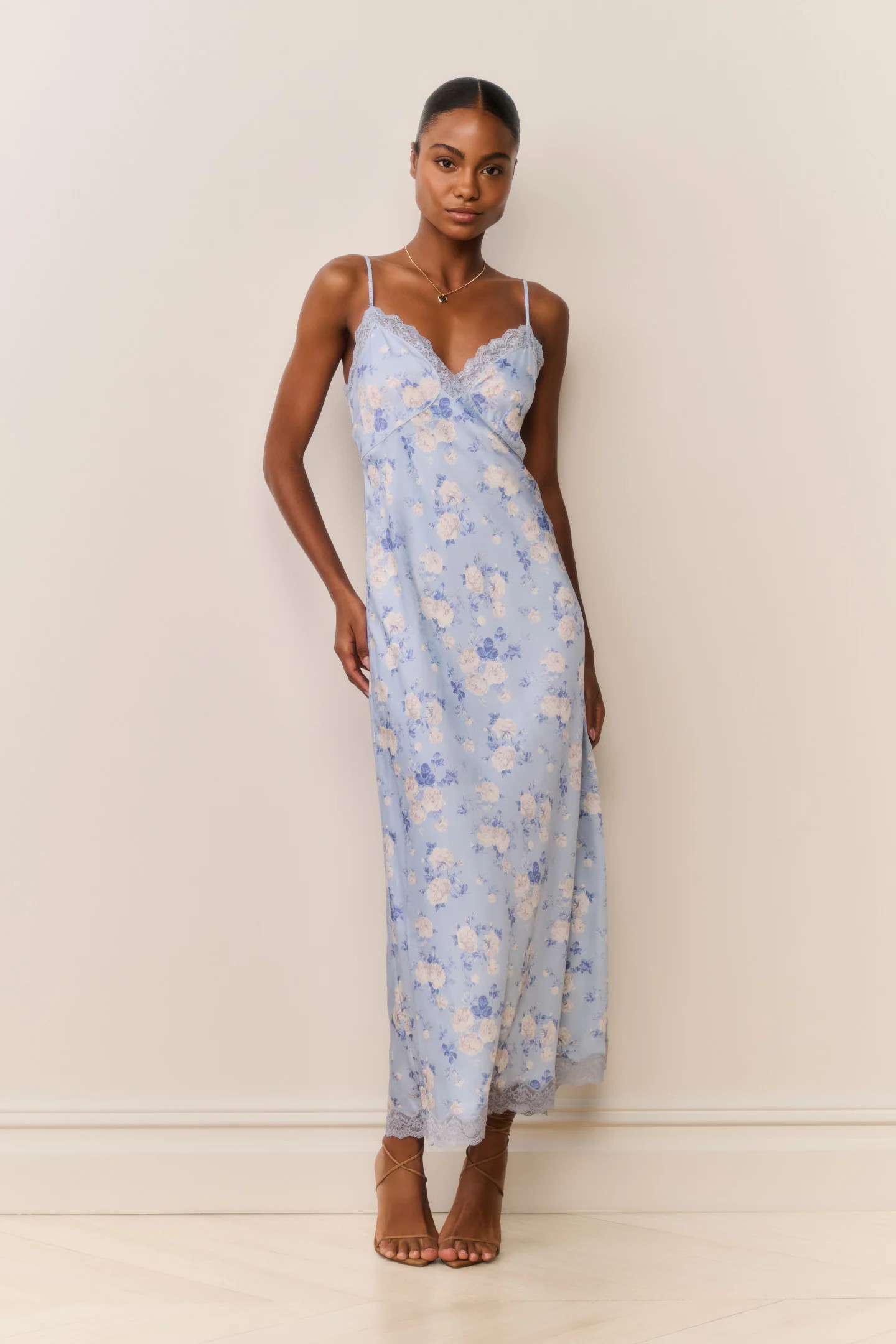 Manuela Heirloom Print Maxi Slip Dress | LoveShackFancy