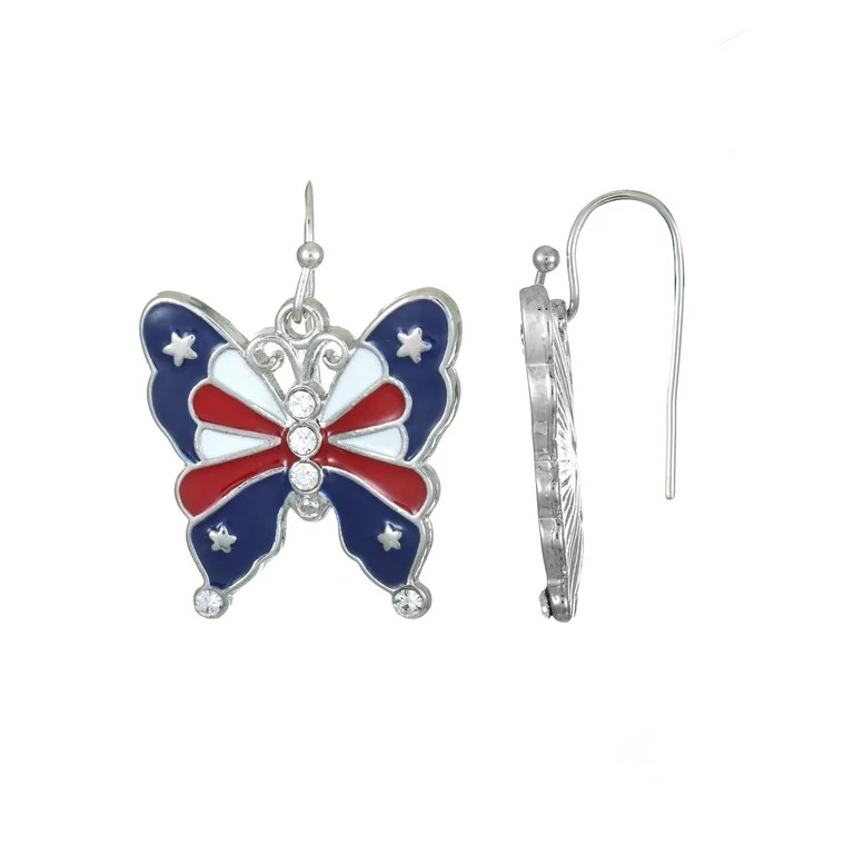 Way to Celebrate Americana Patriotic Butterfly Earrings | Walmart (US)