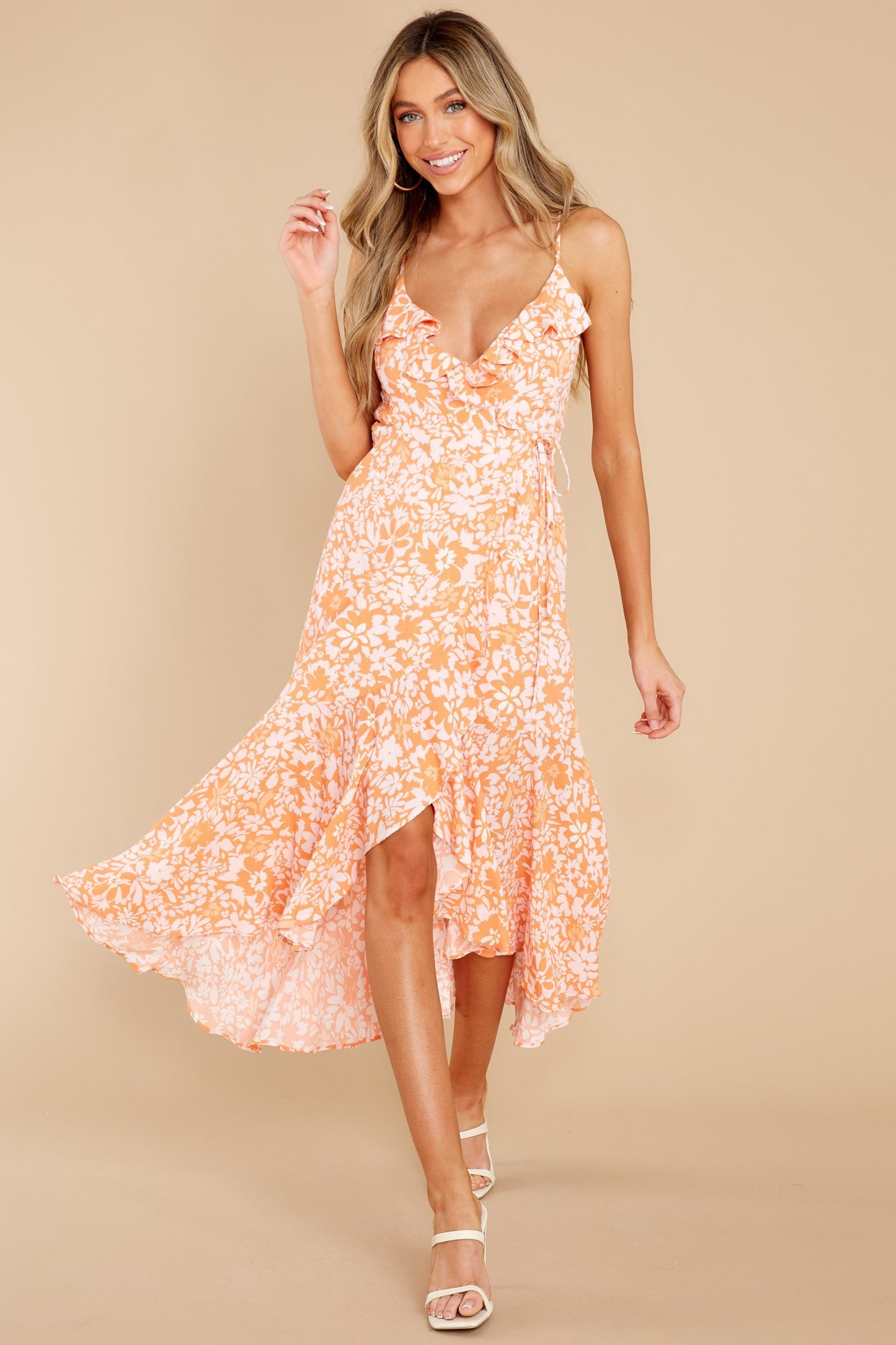 Marli Multi Midi Wrap Dress | Red Dress 