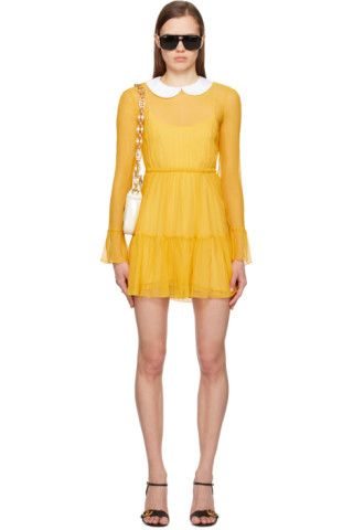 Gucci - Yellow Ruffled Minidress | SSENSE