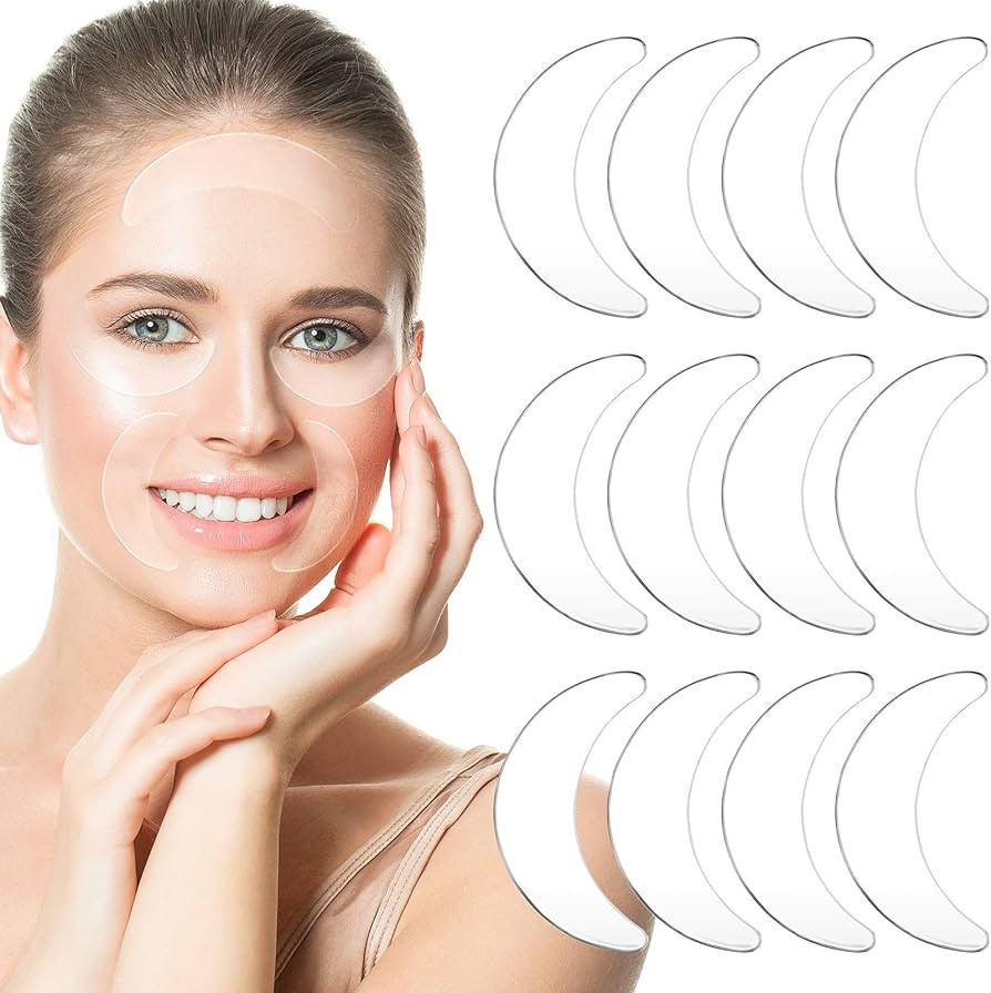 12 pieces Silicone Eye Wrinkle Pads Anti Aging Silicone Pads Reusable Reduce Skin Wrinkles Patche... | Amazon (US)