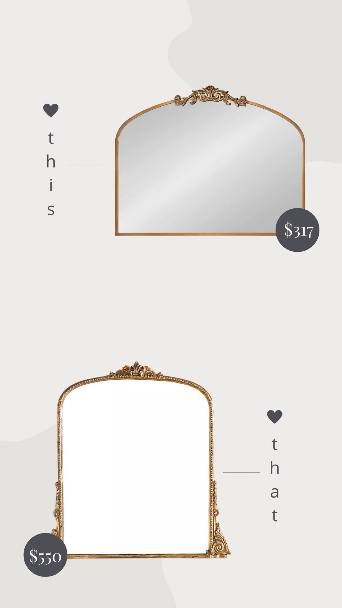 LU 2 Pieces
Two of our favorite gold arched mantle mirrors. #LTKHome