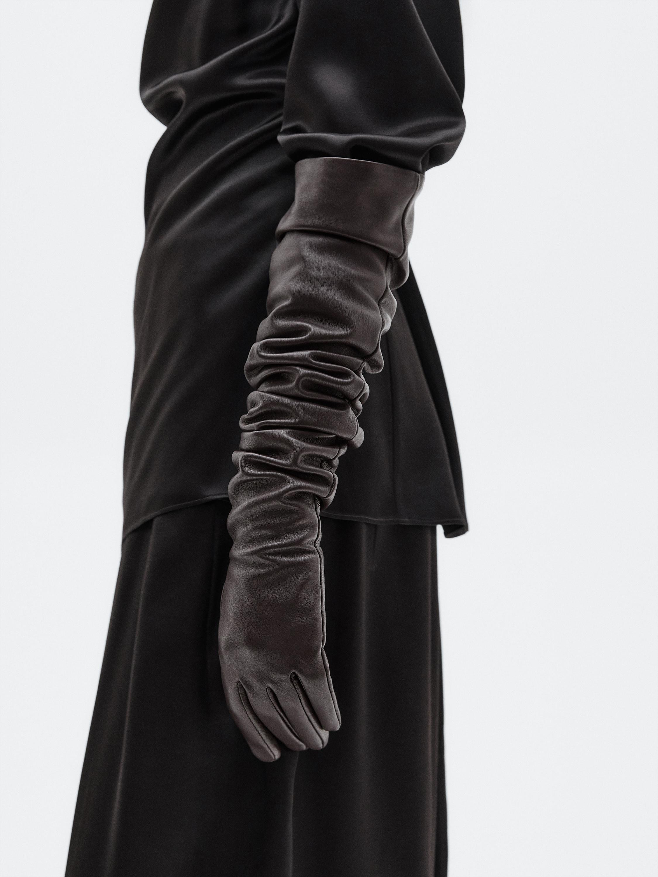 Long nappa leather gloves - LIMITED | Massimo Dutti US