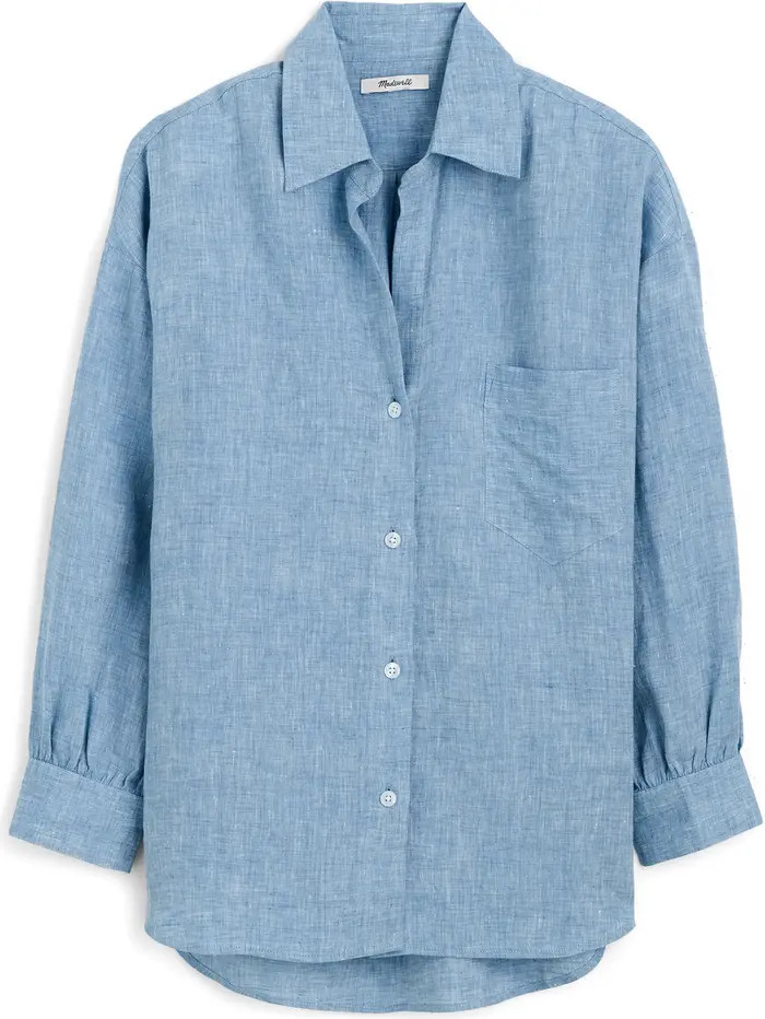 Madewell Shirred Linen Button-Up Shirt | Nordstrom | Nordstrom
