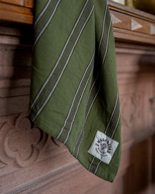 Olive Herringbone Stripe Tea Towel | Magnolia