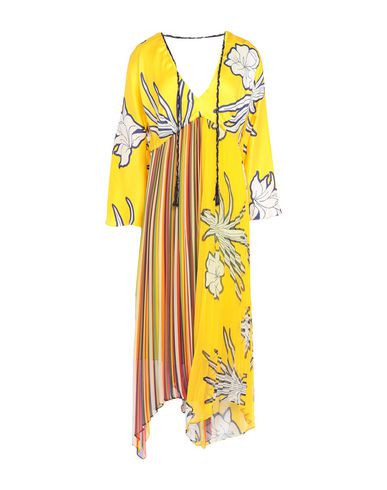 Pinko Woman Midi dress Yellow Size 4 Polyester, Viscose, Metallic fiber | YOOX (US)