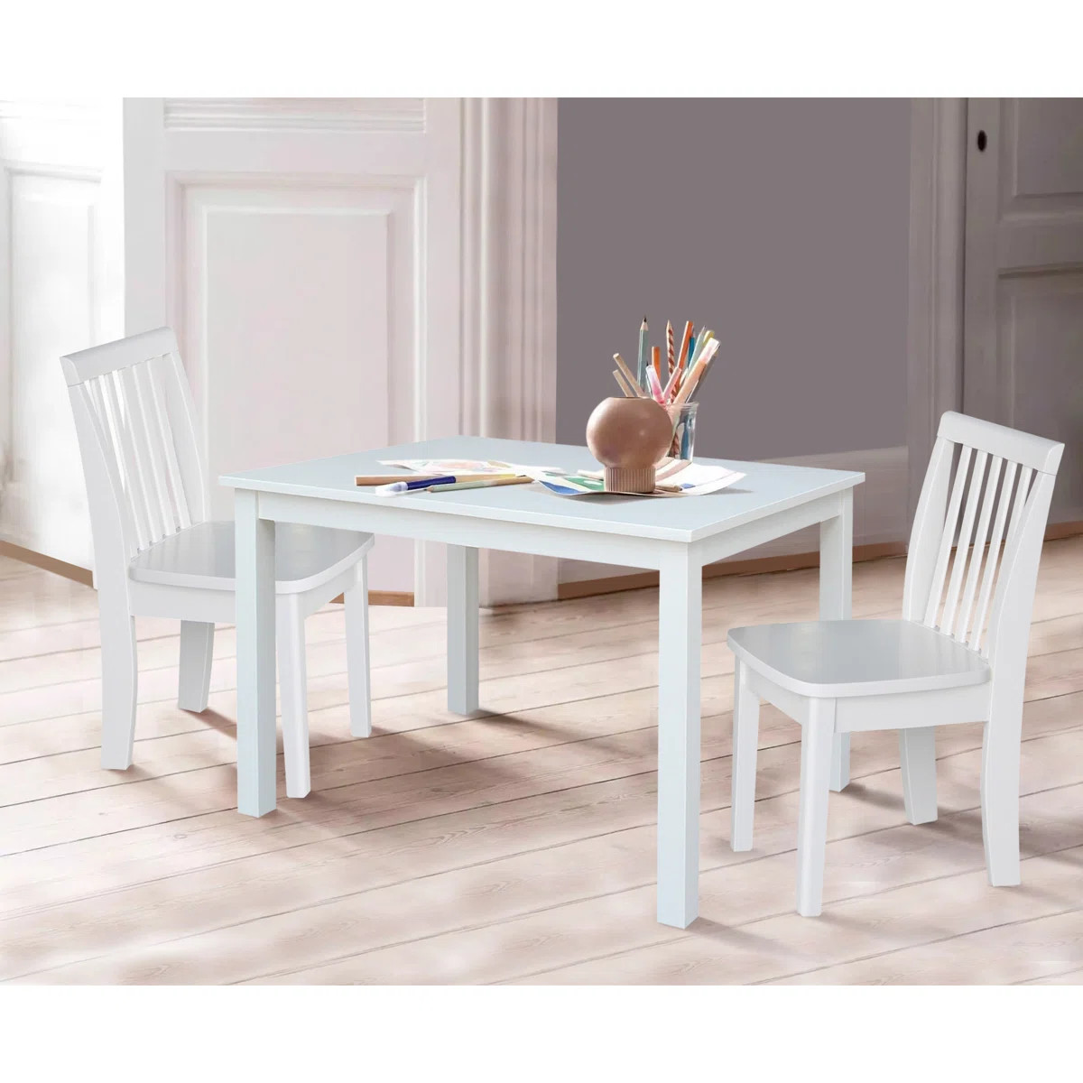 Miami Kids 3 Piece Solid Wood Play Or Activity Table and Chair Set | Wayfair North America