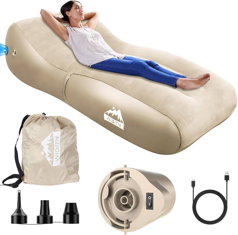 Luxury Inflatable Lounger Ultra-Wide 35.4 ”, Self Inflatable Couch with Built-in Pump, Comforta... | Amazon (US)