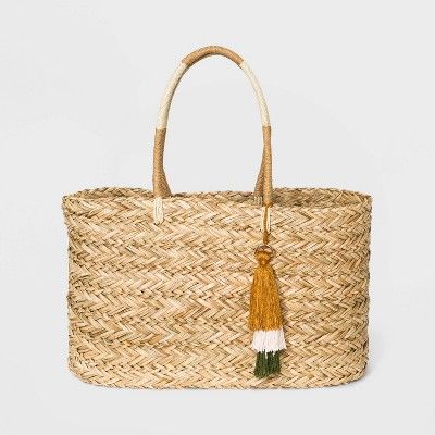 Straw Large Tote Handbag - A New Day™ Natural | Target