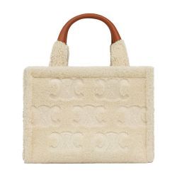 Small cabas thais in shearling with Triomphe embroideries - CELINE | 24S (APAC/EU)
