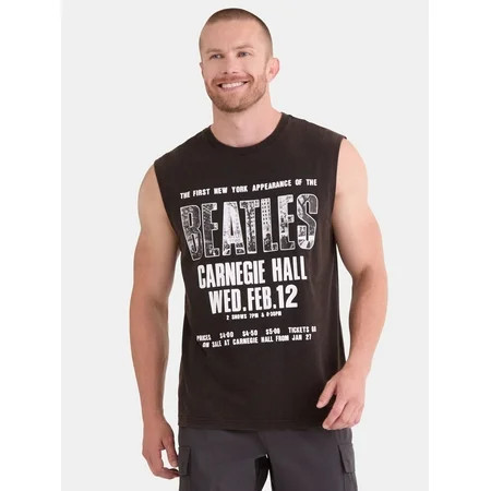 The Beatles Men s Carnegie Hall Graphic Muscle Tee Sizes S-3XL | Walmart (US)