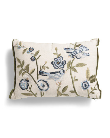14x20 Embroidered Bird Pillow | TJ Maxx