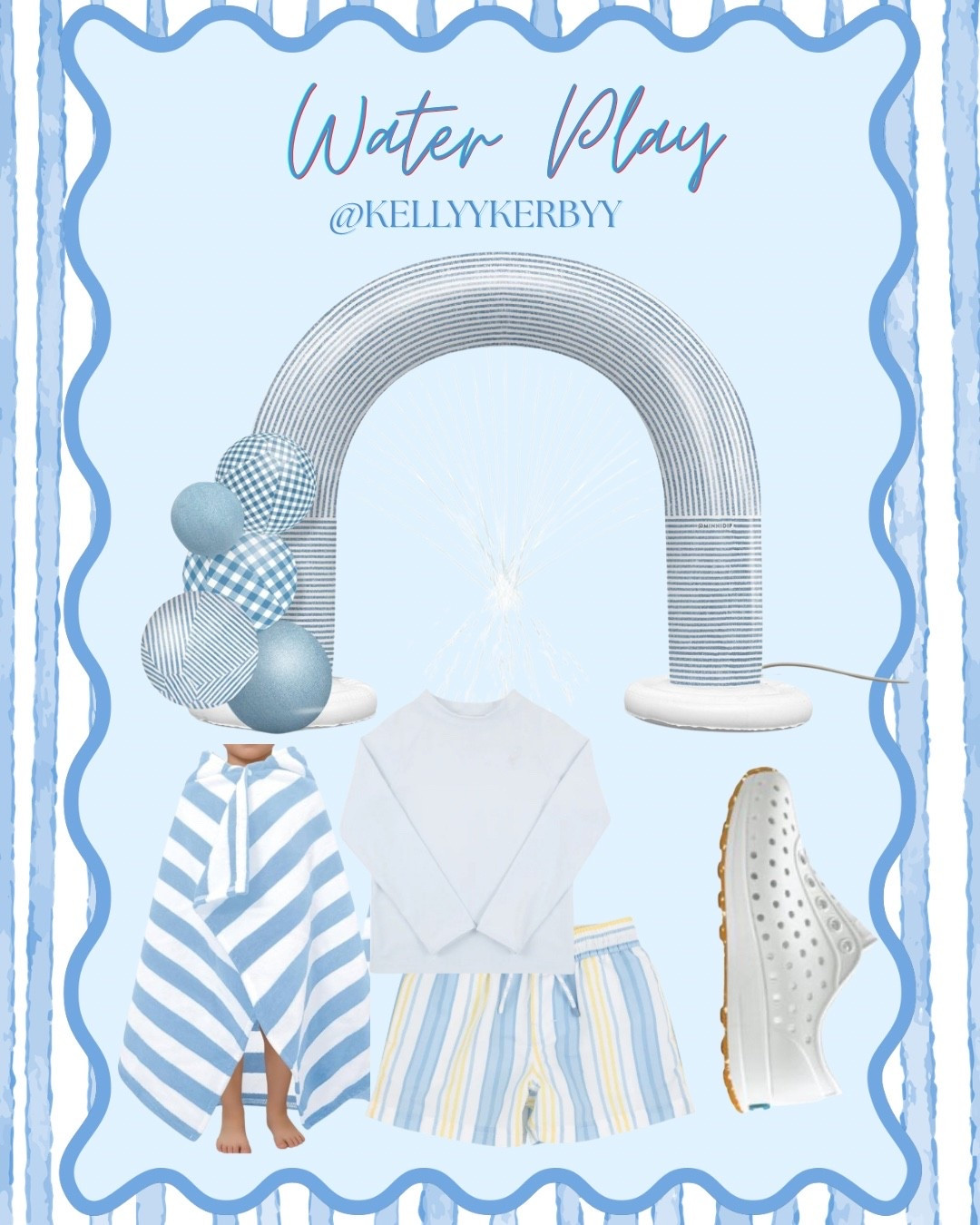 outside waterplay, love this hooded towel and sprinkler set! going to be a fun summer
