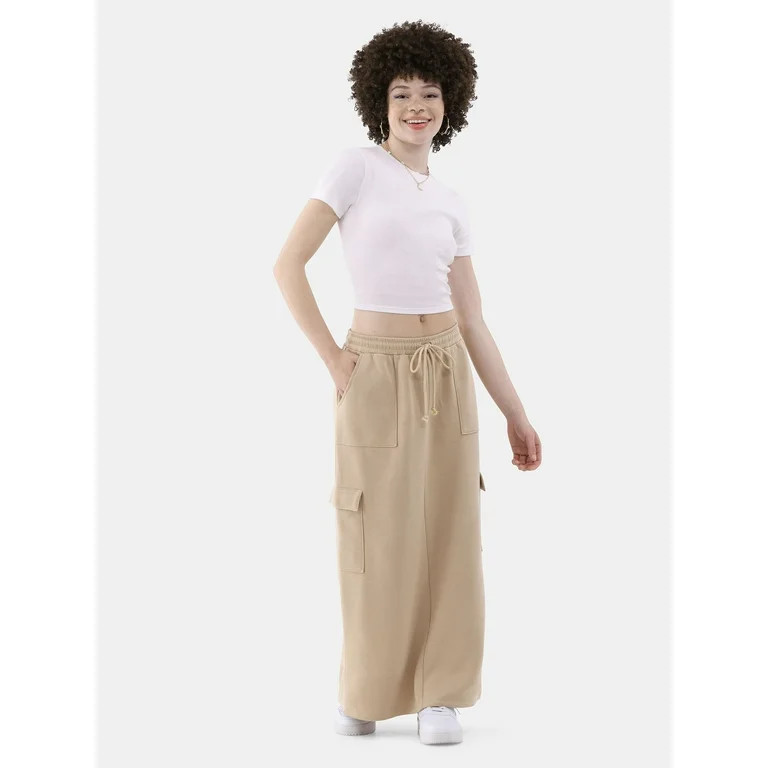 No Boundaries Fleece Cargo Maxi Skirt, Women’s | Walmart (US)