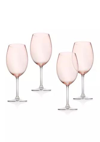 Meridian Blush Set of 4 Wine Glasses | Belk