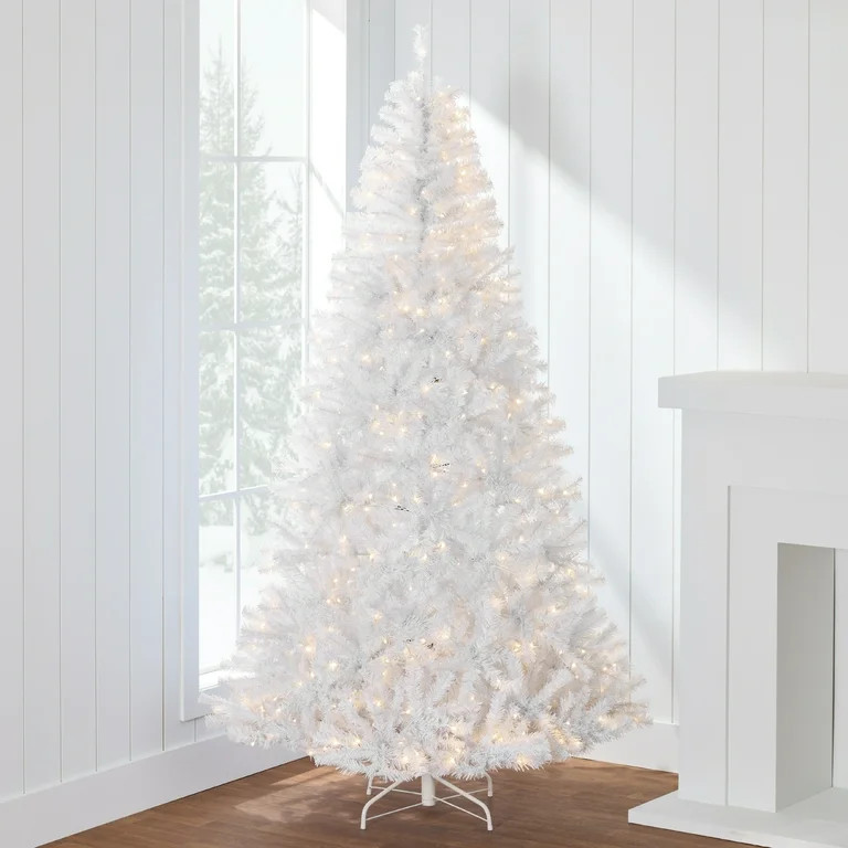 Best Choice Products 6ft Pre-Lit Premium Hinged Artificial White Christmas Pine Tree w/ 250 Light... | Walmart (US)