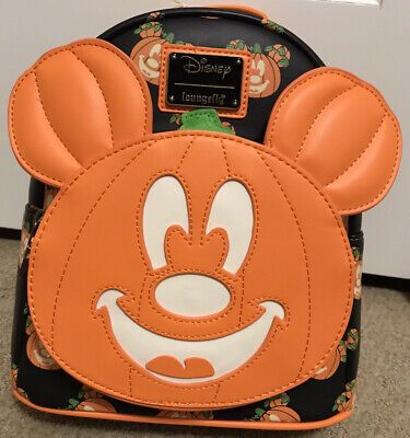 Disney Loungefly Halloween Mickey Pumpkin 2021 Glow In The Dark Backpack | eBay US