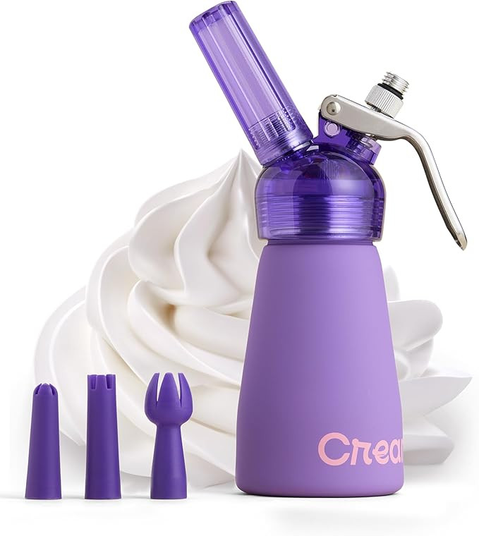 CreamRight Aluminum Whipped Cream Dispenser with Nozzles & Brush | Whipped Cream Maker with Trans... | Amazon (US)