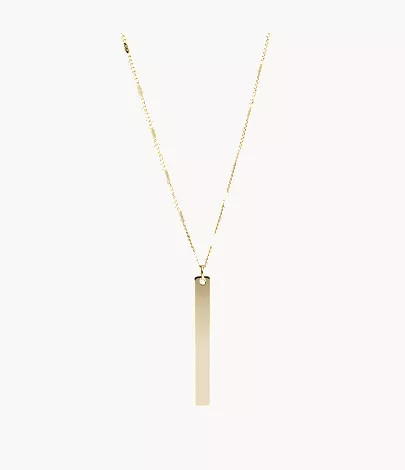 Lane Bar Gold-Tone Stainless Steel Necklace | Fossil (US)