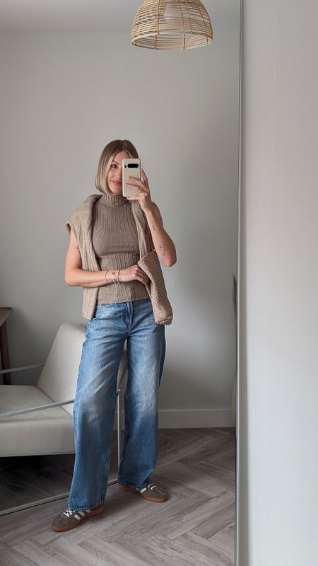 Weekend outfit - wide leg jeans 1/2 price and both tops are from lilysilk styling my Adidas Handball Spezial trainers 

#LTKSeasonal #LTKshoecrush #LTKeurope