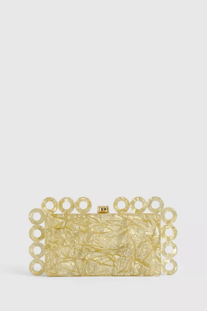 Acrylic Gold Shimmer Clutch Bag | boohoo (US & Canada)