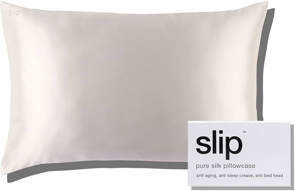 SLIP Silk Queen Pillowcase, White (20" x 30") - 100% Pure 22 Momme Mulberry Silk Pillowcase - Ant... | Amazon (US)