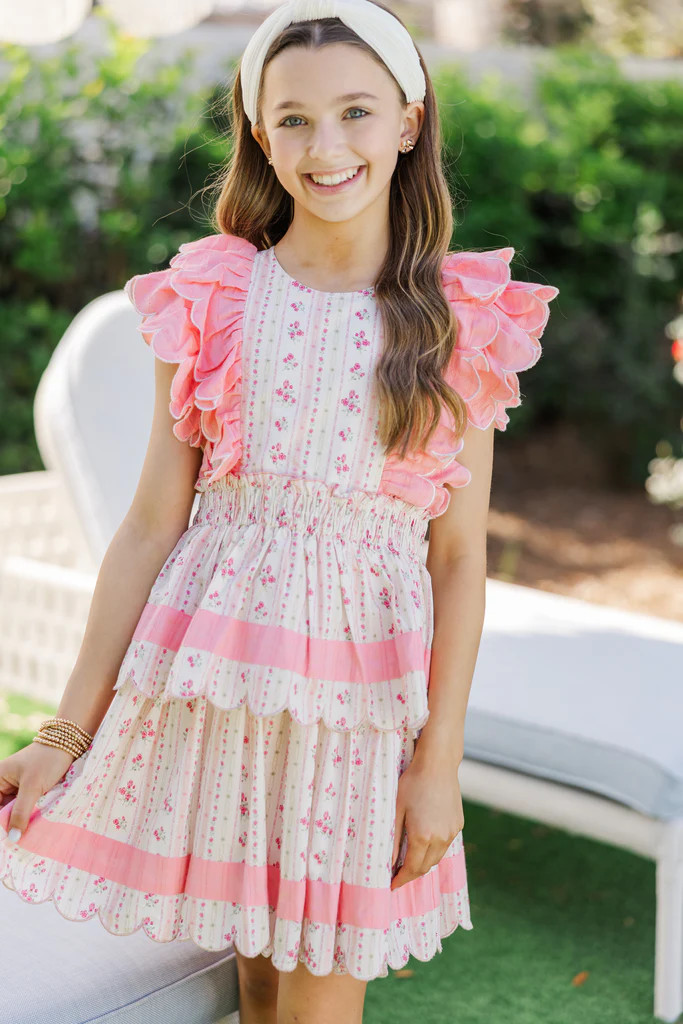 Girls: The Emma Lynne Pink Floral Dress | The Mint Julep Boutique