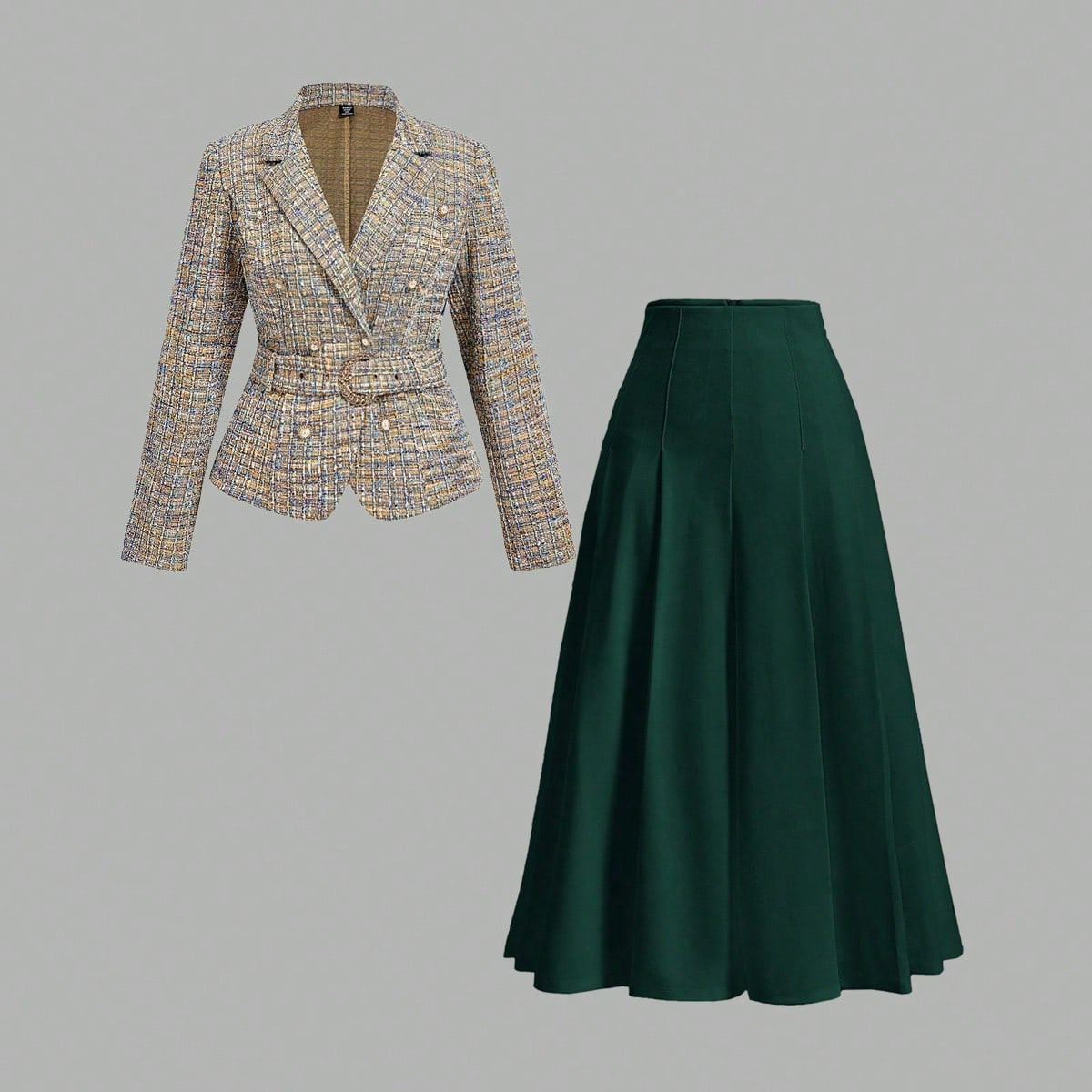 SHEIN MOD Plus Size Pleated Skirt, Christmas Skirt,Christmas Women's Clothing, | SHEIN