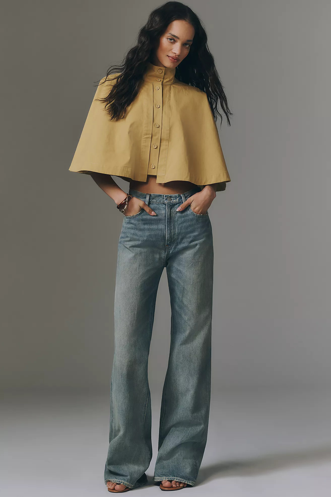 Anine Bing Hugh Mid-Rise Wide-Leg Jeans | Anthropologie (US)