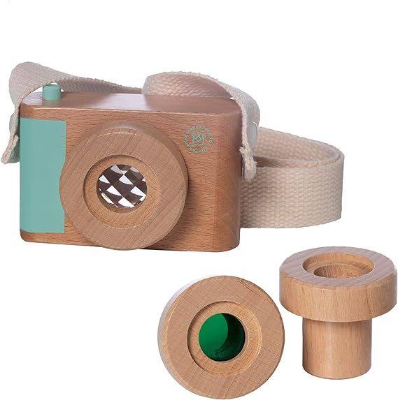 Manhattan Toy Natural Historian Wooden Camera Pretend Time Play with Clear, Green & Kaleidoscope ... | Amazon (US)