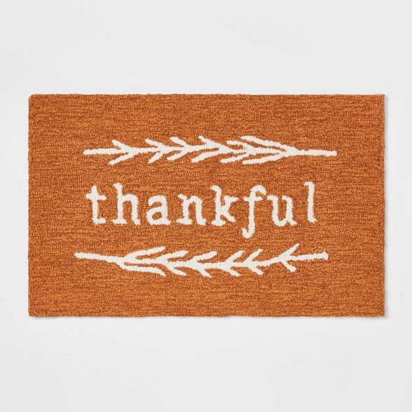 30&#34; x 18&#34; Cotton Thankful Kitchen Rug - Threshold&#8482; | Target