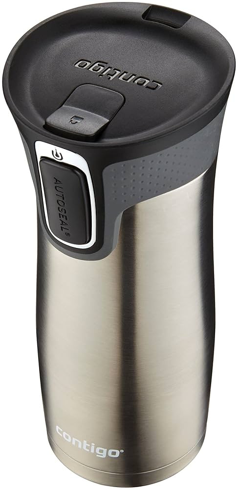 Contigo West Loop Stainless Steel Travel Mug with AUTOSEAL Lid, 16oz., Stainless Steel/Black | Amazon (US)