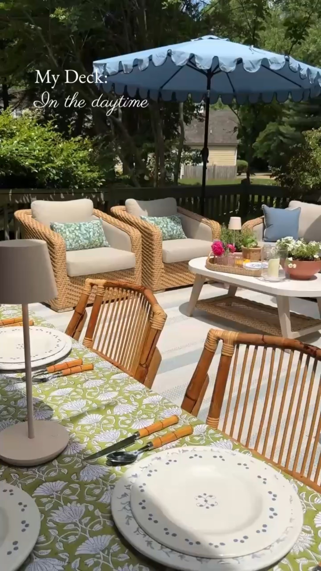 Love styling our deck for day and night! Perfect for these late summer evenings. Patio design, patio furniture, patio decor, outdoor living, outdoor hosting

#LTKHome #LTKSeasonal
