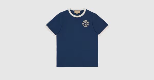 Cotton jersey T-shirt with Gucci embroidery | Gucci (US)