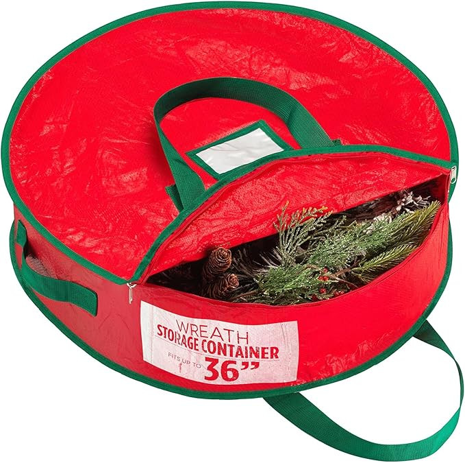 Handy Laundry Christmas Wreath Storage Bag - Durable, Tarp Material, Zipper, Sturdy Carry Handle,... | Amazon (US)