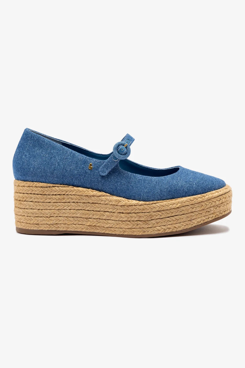 Blair Flatform In Blue Stoned Denim | Larroude