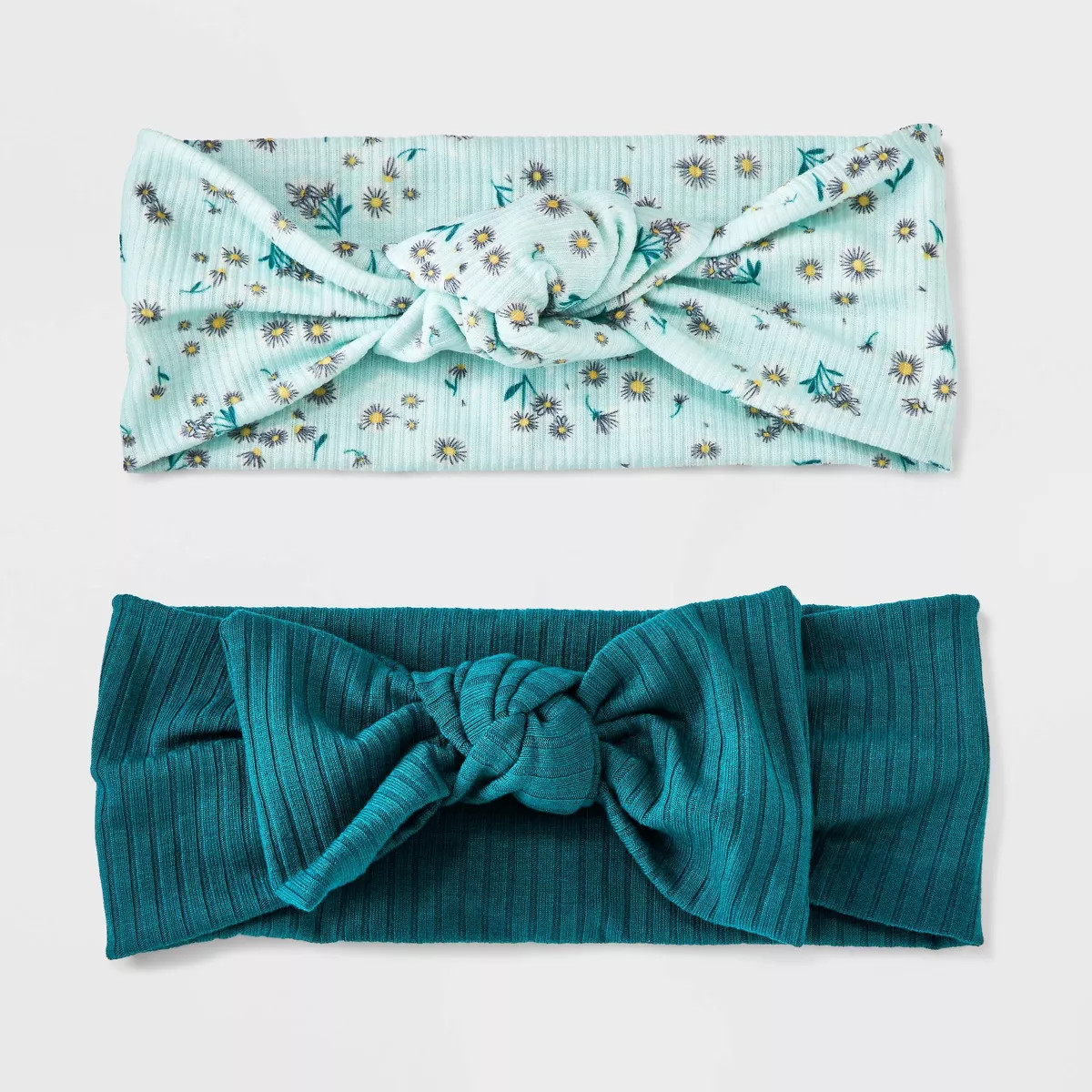 Baby 2pk Floral Soft Headband Set - Cat & Jack ™ Turquoise Blue/Green | Target