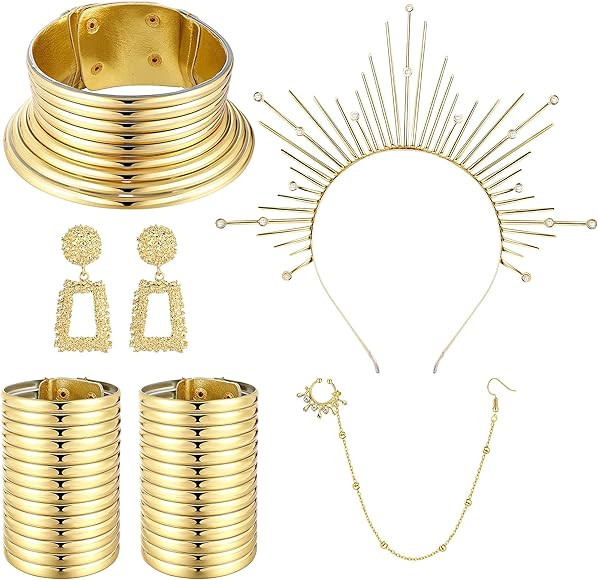 Kakonia 6 Stück Afrikanische National Halskette Schmuck für Damen Afrikanische Chunky Statement... | Amazon (DE)