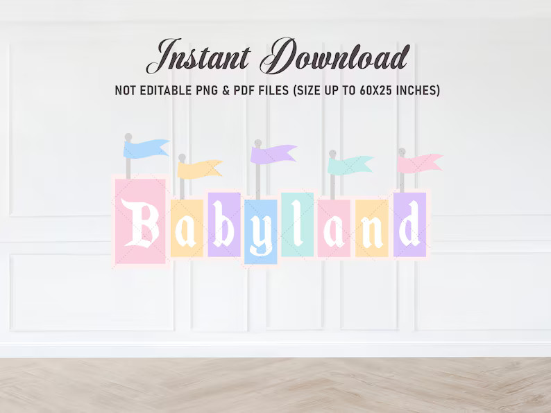 Babyland backdrop, Babyland Clipart, Babyland cut out, Minnie baby shower backdrop, DIGITAL FILE ... | Etsy (US)