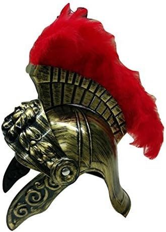 Roman Helmet with Red Feather Plume - Greek Gladiator Costume Helmets - Trojan Legion Helmet, One... | Amazon (US)