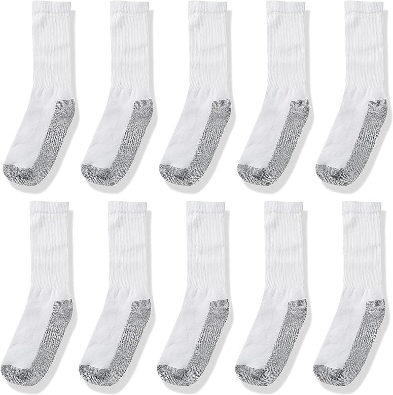 Fruit of the Loom mens Cushioned Durable Cotton Work Gear Socks With Moisture Wicking | Amazon (US)