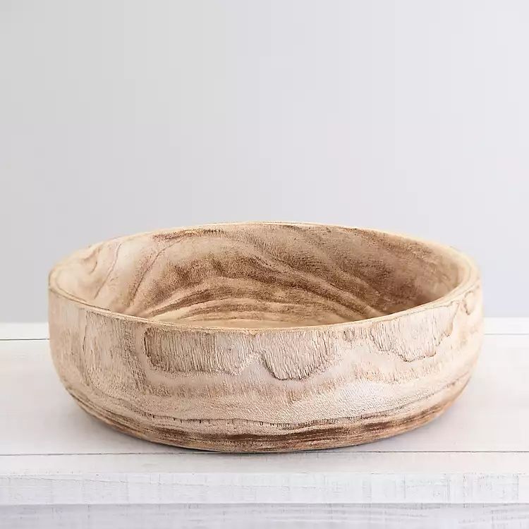 Round Burned Paulownia Wood Decorative Bowl | Kirkland's Home