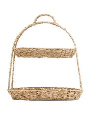 2 Tiered Seagrass Stand | TJ Maxx
