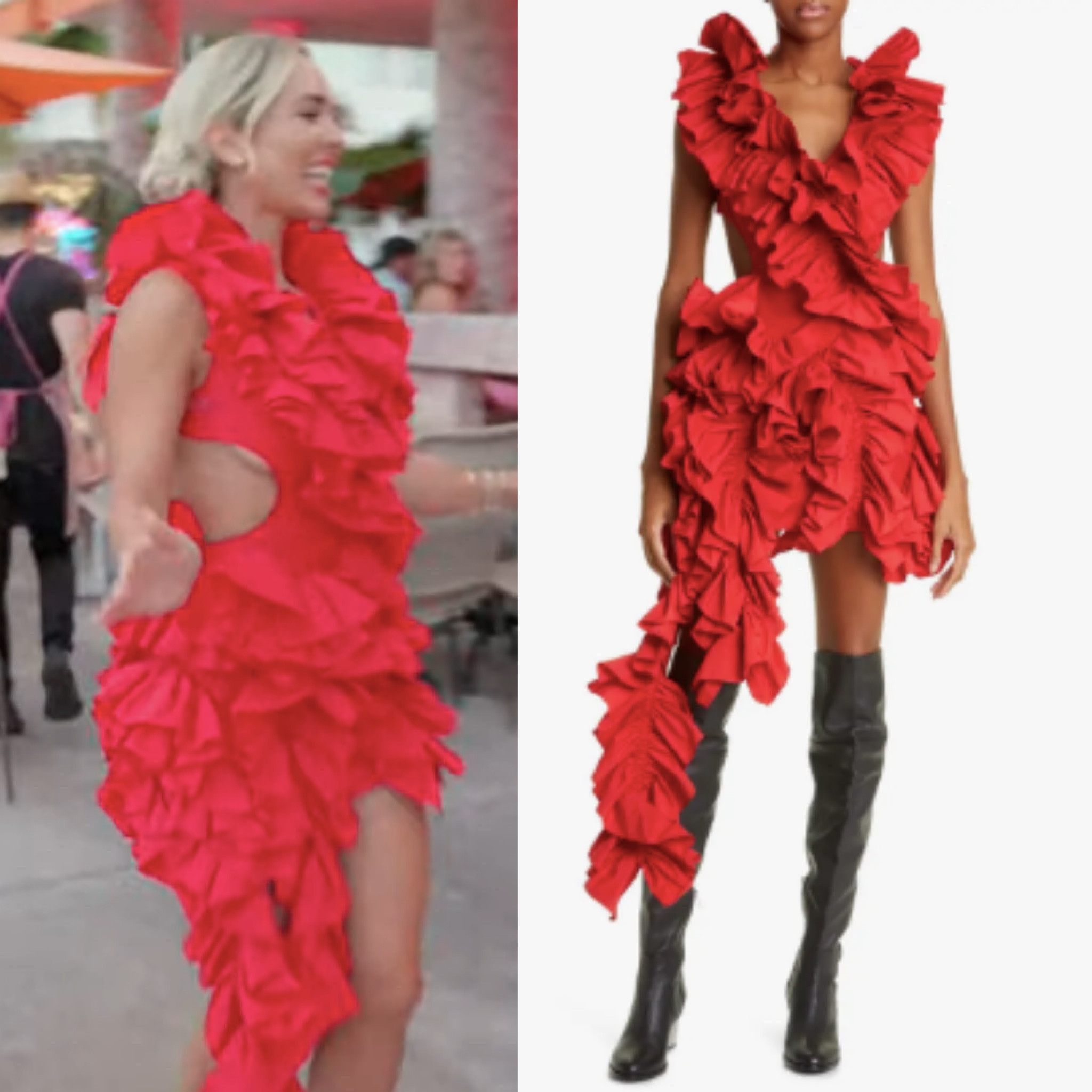 Nicole Martin’s Red Ruffle Dress