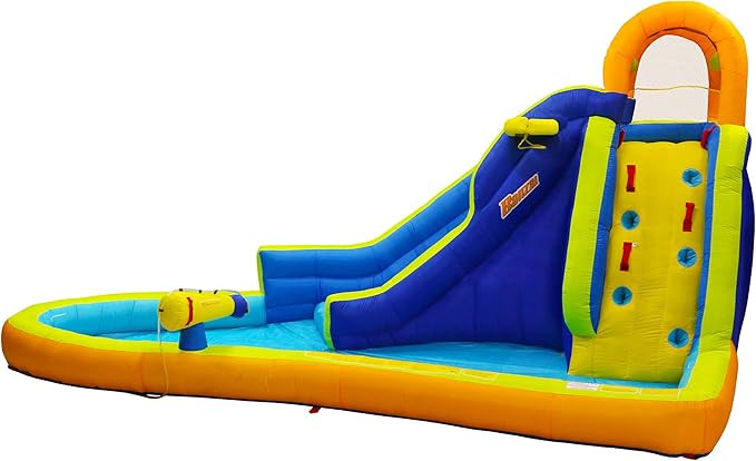 BANZAI Big Blast Water Park, Length: 14 ft 5 in, Width: 10 ft 7 in, Height: 7 ft 11 in, Inflatabl... | Amazon (US)