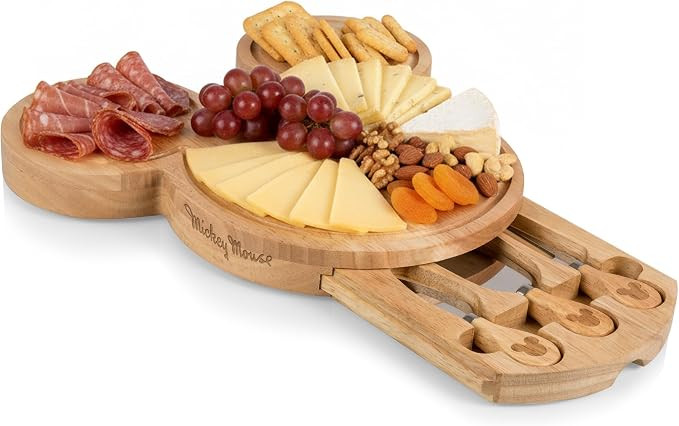 PICNIC TIME Disney Mickey Mouse Head Cheese & Charcuterie Board Set, Parawood Cutting Board with ... | Amazon (US)