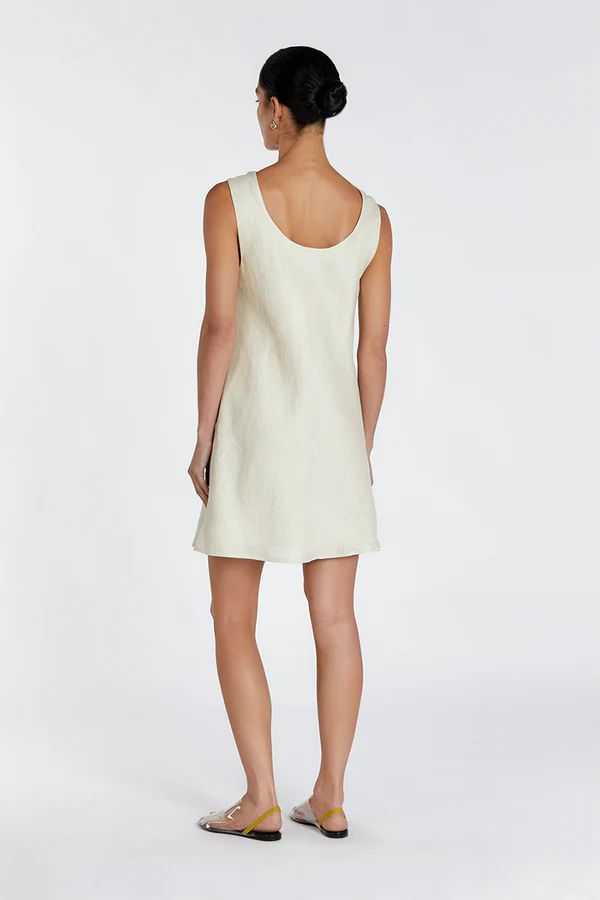 HARMONY PUTTY COWL LINEN MINI DRESS | DISSH