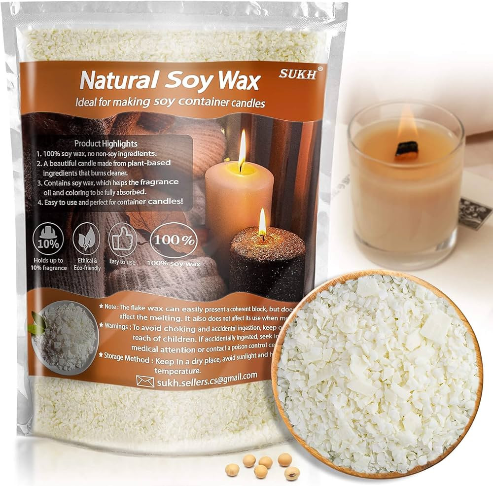 Sukh Soy Wax for Candle Making - Natural Soy Wax Flakes Pure Soy Wax Candle Making Soy Wax Chips ... | Amazon (US)