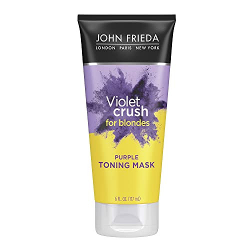 John Frieda Violet Crush Purple Toning Mask, Removes Brassy Tones, Smooths Damaged Hair Cuticles for Cooler, More Luminous, Salon-Fresh Blonde. Safe for Natural and Color-Treated Blonde Hair, 6 Oz | Amazon (US)